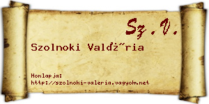 Szolnoki Valéria névjegykártya